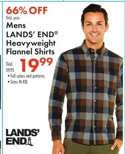 Boscov's Mens LANDS' END Heavyweight Flannel Shirts offer