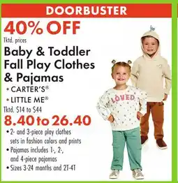 Boscov's Baby & Toddler Fall Play Clothes & Pajamas offer