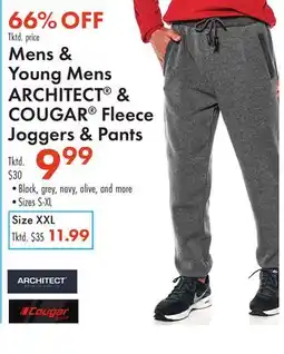 Boscov's Mens & Young Mens ARCHITECT & COUGAR Fleece Joggers & Pants offer