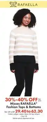 Boscov's Misses RAFAELLA Fashion Tops & Bottoms offer