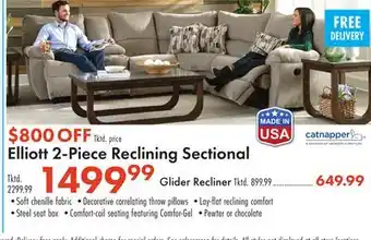 Boscov's Elliott 2-Piece Reclining Sectional offer