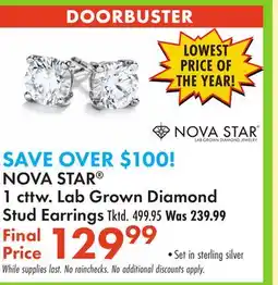 Boscov's NOVA STAR 1 cttw. Lab Grown Diamond Stud Earrings offer