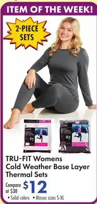 Boscov's TRU-FIT Womens Cold Weather Base Layer Thermal Sets offer