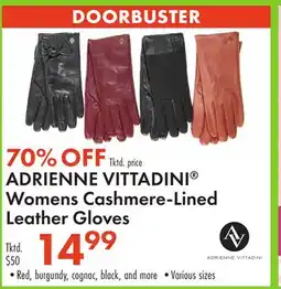 Boscov's ADRIENNE VITTADINI Womens Cashmere-Lined Leather Gloves offer