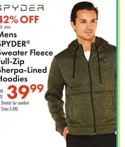 Boscov's Mens SPYDER Sweater Fleece Full-Zip Sherpa-Lined Hoodies offer