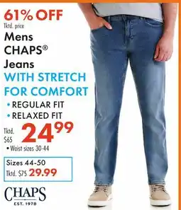 Boscov's Mens CHAPS Jeans WITH STRETCH FOR COMFORT offer