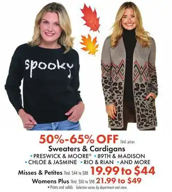 Boscov's Sweaters & Cardigans offer