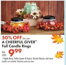 Boscov's A CHEERFUL GIVER Fall Candle Rings offer