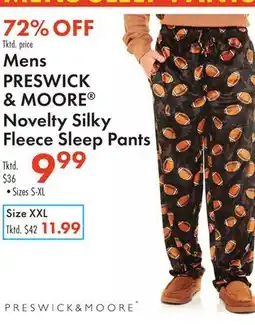 Boscov's Mens PRESWICK & MOORE Novelty Silky Fleece Sleep Pants offer
