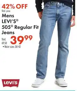Boscov's Mens LEVI'S 505 Regular Fit Jeans offer