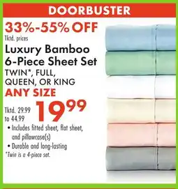 Boscov's Luxury Bamboo 6-Piece Sheet Set offer
