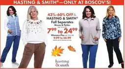 Boscov's HASTING & SMITH Fall Separates offer
