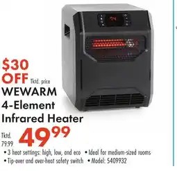 Boscov's WEWARM 4-Element Infrared Heater offer