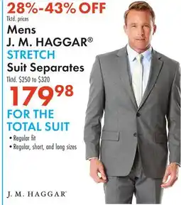 Boscov's Mens J. M. HAGGAR STRETCH Suit Separates offer