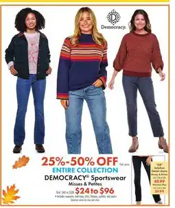 Boscov's DEMOCRACY Sportswear offer