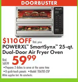 Boscov's POWERXL SmartSynx 25-qt. Dual-Door Air Fryer Oven offer