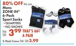 Boscov's Mens ZONE IN 6-Pack Sport Socks offer