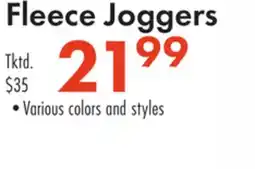 Boscov's Fleece Joggers offer