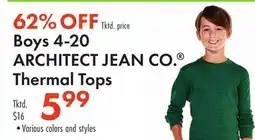 Boscov's Boys 4-20 ARCHITECT JEAN CO. Thermal Tops offer