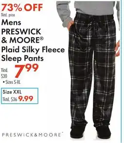 Boscov's Mens PRESWICK & MOORE Plaid Silky Fleece Sleep Pants offer