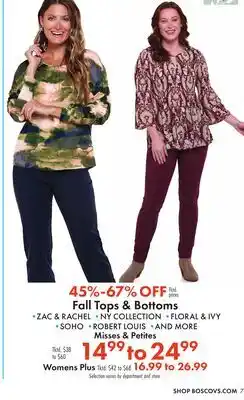 Boscov's Fall Tops & Bottoms offer
