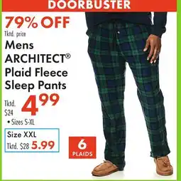 Boscov's Mens ARCHITECT Plaid Fleece Sleep Pants offer