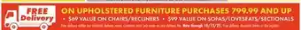 Boscov's UPHOLSTERED FURNITURE offer