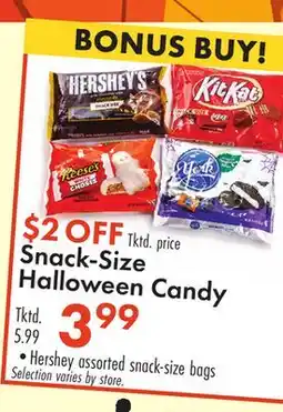 Boscov's Snack-Size Halloween Candy offer
