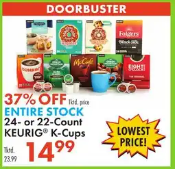 Boscov's ENTIRE STOCK 24- or 22-Count KEURIG K-Cups offer
