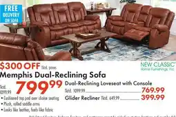 Boscov's Memphis Dual-Reclining Sofa offer