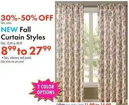 Boscov's NEW Fall Curtain Styles offer
