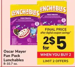 ACME Oscar Mayer Fun Pack Lunchables offer