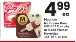 ACME Magnum Ice Cream Bars 8.62-9.12 fl. oz. pkg. or Good Humor Novelties 16.5-18 fl. oz. pkg offer