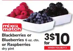 ACME Blackberries or Blueberries 6 oz. ctn. or Raspberries offer
