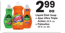 ACME Liquid Dish Soap Ajax Ultra Triple Action 28 fl. oz. Palmolive 20 fl. oz. btl offer