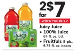 ACME Juicy Juice 100% Juice 64 fl. oz. btl. Fruitfuls 8 - pk., 6.75 fl. oz. boxes offer