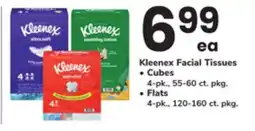 ACME Kleenex Facial Tissues., Cubes 4 - pk., 55-60 ct. pkg. Flats 4 - pk., 120-160 ct. pkg offer