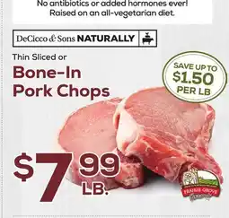 DeCicco & Sons Thin Sliced or Bone-In Pork Chops offer