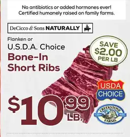 DeCicco & Sons Bone-In Short Ribs offer