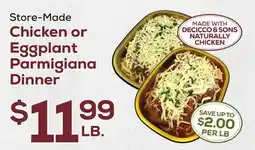 DeCicco & Sons Chicken or Eggplant Parmigiana Dinner offer