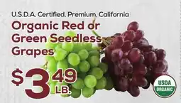 DeCicco & Sons Organic Red or Green Seedless Grapes offer