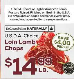 DeCicco & Sons Choice Loin Lamb Chops offer