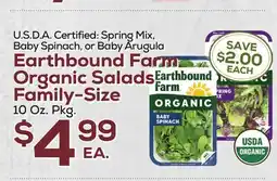 DeCicco & Sons Earthbound Farm Organic Salads Family-Size 10 Oz. Pkg offer