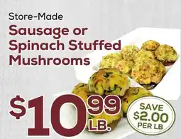 DeCicco & Sons Sausage or Spinach Stuffed Mushrooms offer