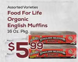 DeCicco & Sons Food For Life Organic English Muffins offer