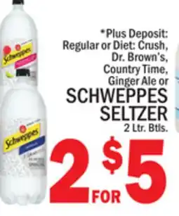 C Town SCHWEPPES SELTZER 2 Ltr. Btls offer