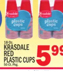 C Town KRASDALE RED PLASTIC CUPS 50 Ct. Pkg offer
