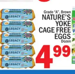 C Town NATURE'S YOKE CAGE FREE EGGS offer