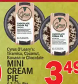 C Town CYRUS O'LEARY'S MINI CREAM PIE offer