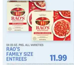 Kings Food Markets RAO'S FAMILY SIZE ENTREES offer